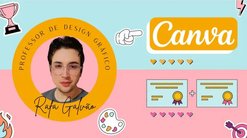 Capa: Canva Design Descomplicado 2022: Download do Curso Rafael Galvão