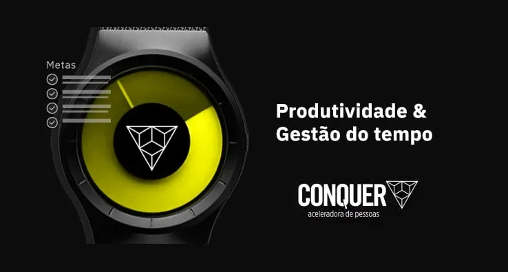 Capa: Curso Produtividade e Gestão Tempo: Baixar CONQUER Completo