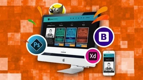 Capa: Baixar Curso Web Design Adobe XD, Bootstrap 4 + Download Completo