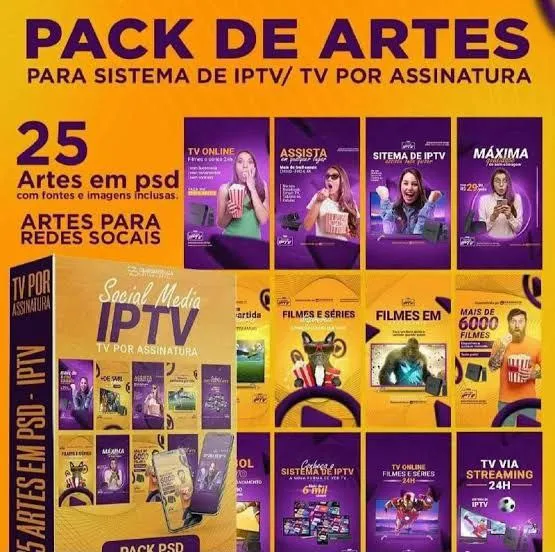 Capa: PACK ARTES EDITÁVEIS IPTV: Baixe Agora e Transforme Seu Conteúdo