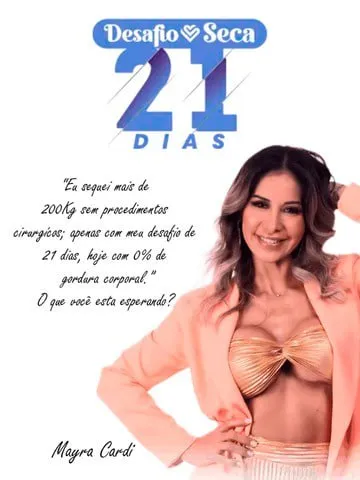 Capa: Desafio Seca 21 Dias Mayra Cardi: Baixar Conteúdo Completo